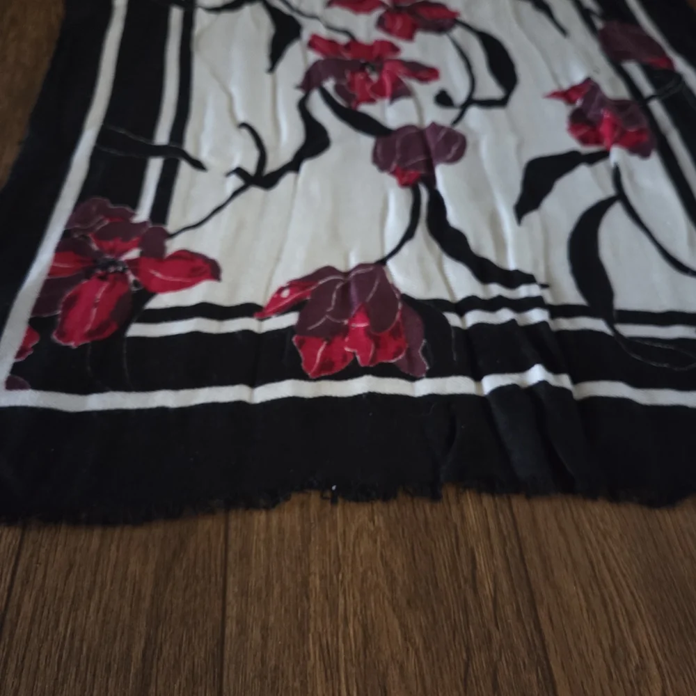 Vintage Liz Claiborne Scarf — Red Floral Moment You Didn’t Know You Needed 80